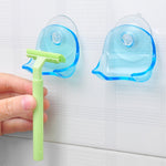 Strumenti per riporre il bagno Ventosa Porta rasoio da barba Porta rasoio Porta rasoio Gancio da parete Appendiabiti Ventosa (Blu trasparente), Shaving Razor Rack Holder