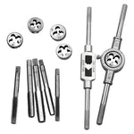 Set di combinazioni di maschi e matrici multi-specifiche da 12 pezzi. Chiave per maschiatura metrica manuale, argano, 12 PCS