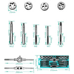 Set di combinazioni di maschi e matrici multi-specifiche da 12 pezzi. Chiave per maschiatura metrica manuale, argano, 12 PCS