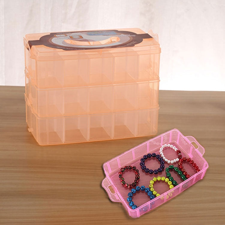 Scatola portaoggetti grande a tre strati, grande 36 slot, accessori artigianali in plastica, barba, scatola portaoggetti per gioielli, contenitore, organizer per la casa