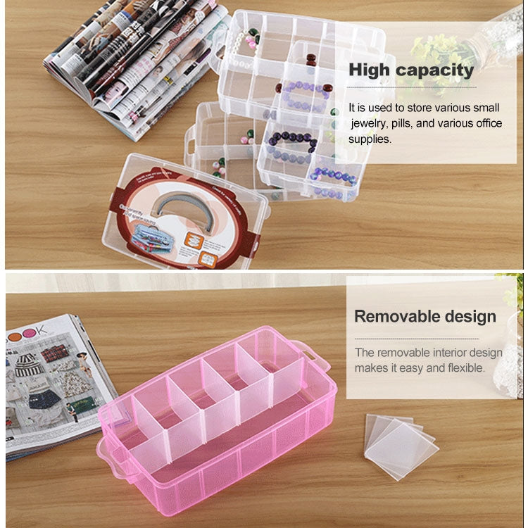 Scatola portaoggetti grande a tre strati, grande 36 slot, accessori artigianali in plastica, barba, scatola portaoggetti per gioielli, contenitore, organizer per la casa