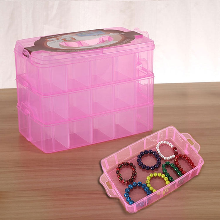 Scatola portaoggetti grande a tre strati, grande 36 slot, accessori artigianali in plastica, barba, scatola portaoggetti per gioielli, contenitore, organizer per la casa