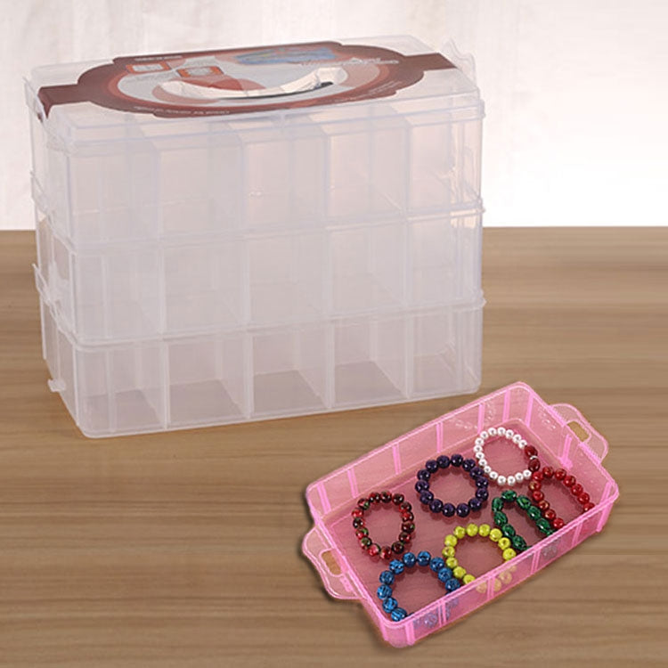 Scatola portaoggetti grande a tre strati, grande 36 slot, accessori artigianali in plastica, barba, scatola portaoggetti per gioielli, contenitore, organizer per la casa
