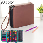 Astuccio per matite colorate con 96 slot. Organizer per portamatite in pelle PU, disegno, schizzo, acquerello, con cinturino da polso, 96 Slots Black, 96 Slots Gray, 96 Slots Magenta, 96 Slots Mint Green, 96 Slots Brown