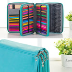 Astuccio per matite colorate con 96 slot. Organizer per portamatite in pelle PU, disegno, schizzo, acquerello, con cinturino da polso, 96 Slots Black, 96 Slots Gray, 96 Slots Magenta, 96 Slots Mint Green, 96 Slots Brown