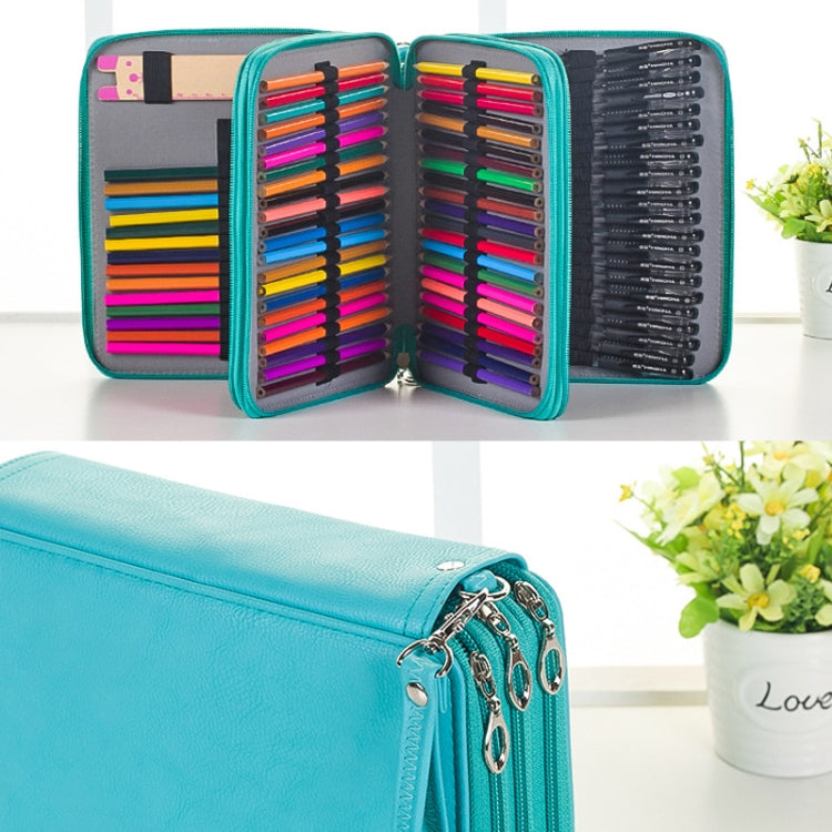 Astuccio per matite colorate con 96 slot. Organizer per portamatite in pelle PU, disegno, schizzo, acquerello, con cinturino da polso, 96 Slots Black, 96 Slots Gray, 96 Slots Magenta, 96 Slots Mint Green, 96 Slots Brown