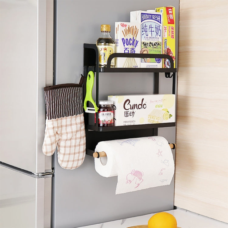 Supporto portaoggetti magnetico per frigorifero a doppio strato da cucina, Double Layers