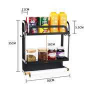 Supporto portaoggetti magnetico per frigorifero a doppio strato da cucina, Double Layers