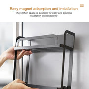 Supporto portaoggetti magnetico per frigorifero a doppio strato da cucina, Double Layers