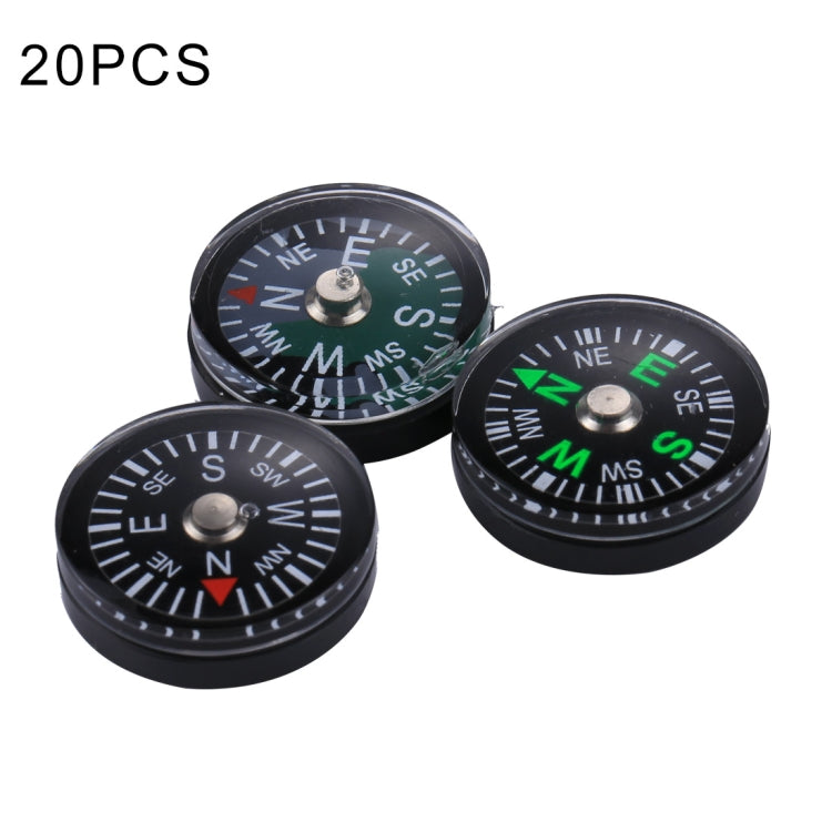 20 pz 15 mm sport all'aria aperta campeggio escursionismo puntatore guida bussola in plastica navigazione per escursionisti, consegna colore casuale, 15mm