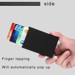 Porta carte di credito porta biglietti da visita in PU antimagnetico in acciaio inossidabile, dimensioni: 10 * 6,2 * 0,8 cm