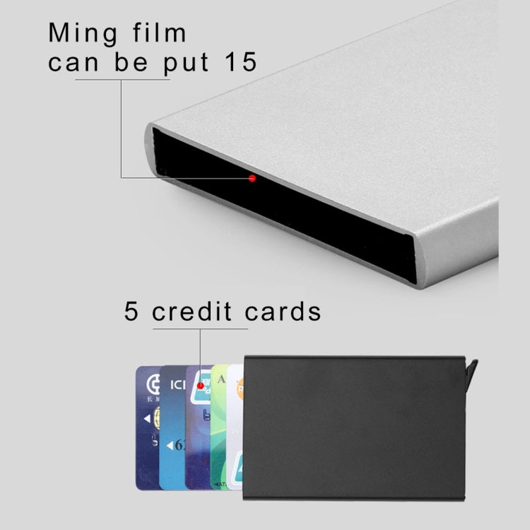 Porta carte di credito porta biglietti da visita in PU antimagnetico in acciaio inossidabile, dimensioni: 10 * 6,2 * 0,8 cm