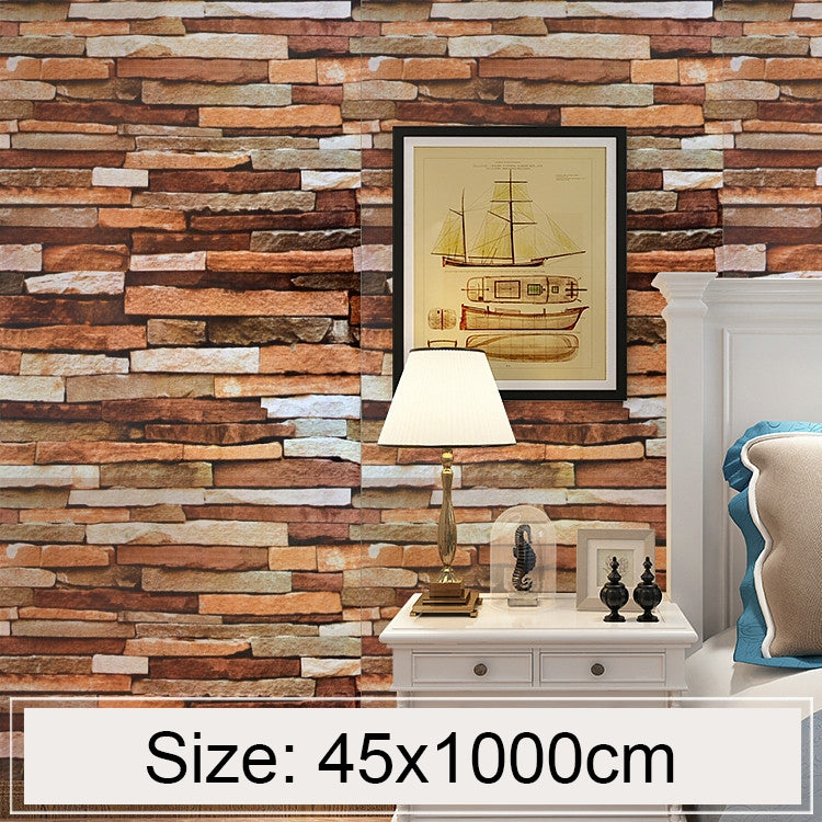 Carta da parati impermeabile effetto pietra 45x1000 cm
