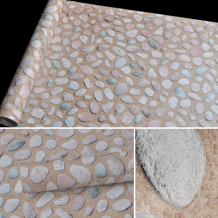 Cobblestone Creativo 3D Pietra Decorazione di mattoni Carta da parati Adesivi Camera da letto Soggiorno Parete Carta da parati impermeabile Rotolo, Dimensioni: 45 x 1000 cm, Cobblestone