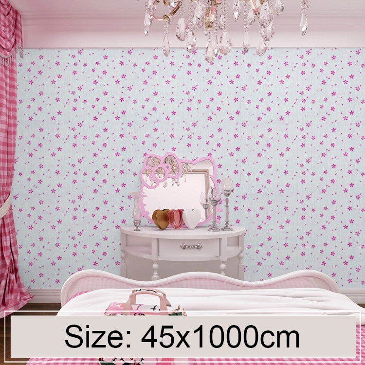 Polvere di fiori di ciliegio Creativo 3D Pietra Decorazione di mattoni Adesivi per carta da parati Camera da letto Soggiorno Parete Carta da parati impermeabile Rotolo, Dimensioni: 45 x 1000 cm, Powder cherry blossom