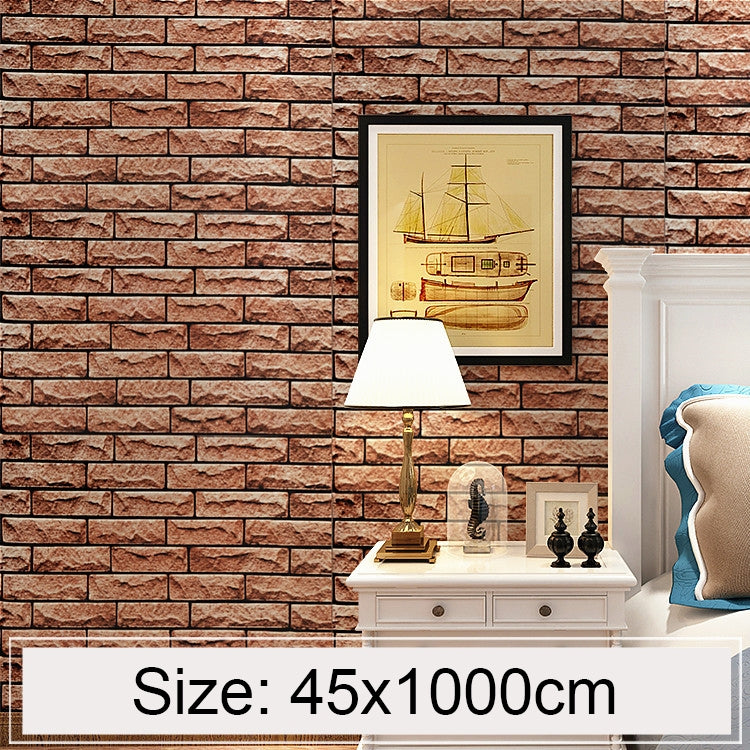 Artisan Brick Creative 3D Stone Brick Decorazione Carta da parati Adesivi Camera da letto Soggiorno Parete Carta da parati impermeabile Rotolo, Dimensioni: 45 x 1000 cm, Artisan brick