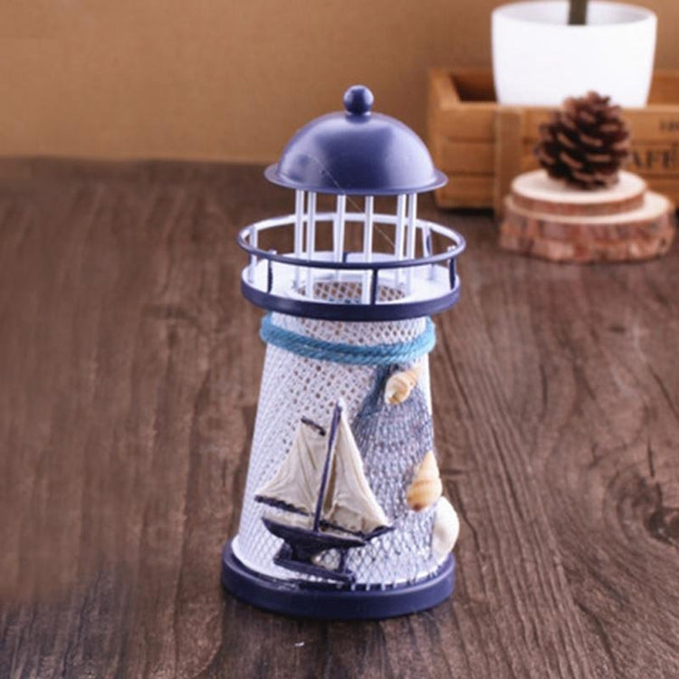 Faro flash fatto a mano in ferro creativo stile mediterraneo, consegna in stile casuale, dimensioni: 14,5 * 6,5 cm, Size: 14.5*6.5cm