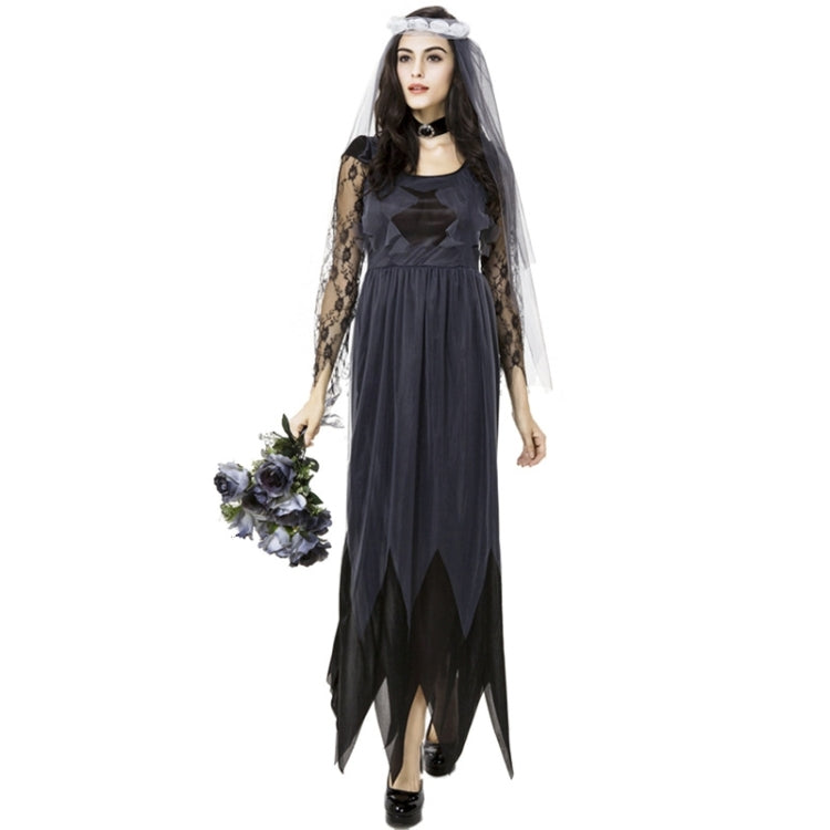 Costume Halloween Donna Abito in Chiffon Nero Taglia M