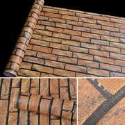 Mattone orizzontale Creativo 3D Pietra Decorazione di mattoni Carta da parati Adesivi Camera da letto Soggiorno Parete Carta da parati impermeabile Rotolo, Dimensioni: 45 x 1000 cm, Horizontal brick