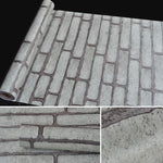 Mattoni grigi Creativi 3D Mattoni di pietra Decorazione Carta da parati Adesivi Camera da letto Soggiorno Parete Carta da parati impermeabile Rotolo, Dimensioni: 45 x 1000 cm, Gray brick
