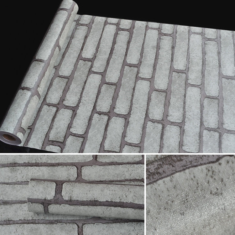 Mattoni grigi Creativi 3D Mattoni di pietra Decorazione Carta da parati Adesivi Camera da letto Soggiorno Parete Carta da parati impermeabile Rotolo, Dimensioni: 45 x 1000 cm, Gray brick