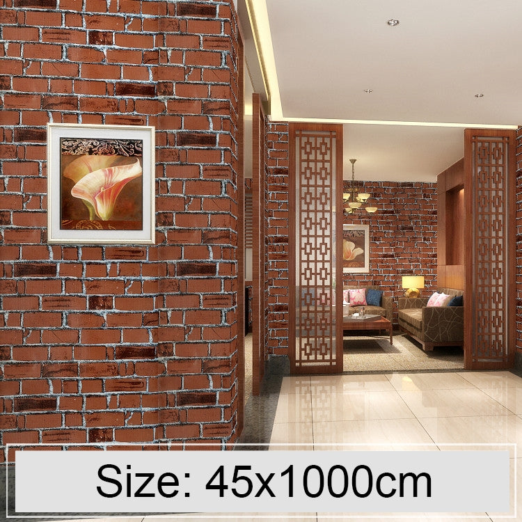 Coffee Brick Creativo 3D Pietra Decorazione Mattoni Carta da parati Adesivi Camera da letto Soggiorno Parete Carta da parati impermeabile Rotolo, Dimensioni: 45 x 1000 cm, Coffee brick