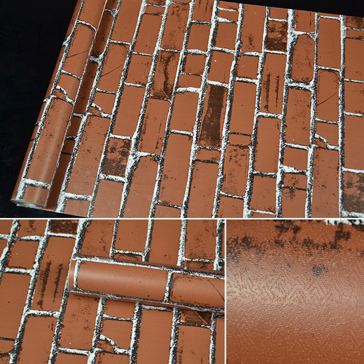 Coffee Brick Creativo 3D Pietra Decorazione Mattoni Carta da parati Adesivi Camera da letto Soggiorno Parete Carta da parati impermeabile Rotolo, Dimensioni: 45 x 1000 cm, Coffee brick