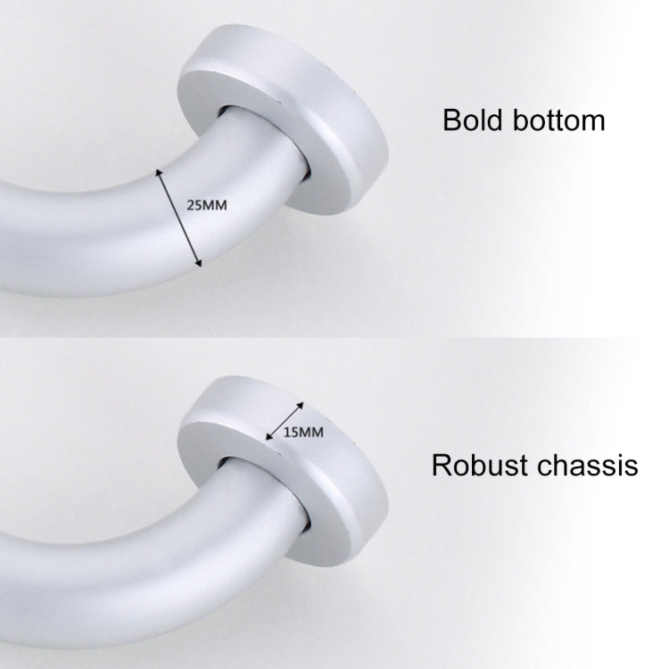 Bracciolo da bagno in alluminio Space da 50 cm, sicuro e senza barriere, 50cm