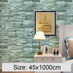 Mattone verde Creativo 3D Pietra Decorazione Mattoni Carta da parati Adesivi Camera da letto Soggiorno Parete Carta da parati impermeabile Rotolo, Dimensioni: 45 x 1000 cm, Green brick