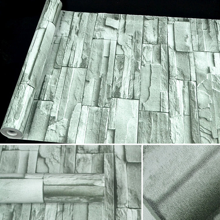 Mattone verde Creativo 3D Pietra Decorazione Mattoni Carta da parati Adesivi Camera da letto Soggiorno Parete Carta da parati impermeabile Rotolo, Dimensioni: 45 x 1000 cm, Green brick
