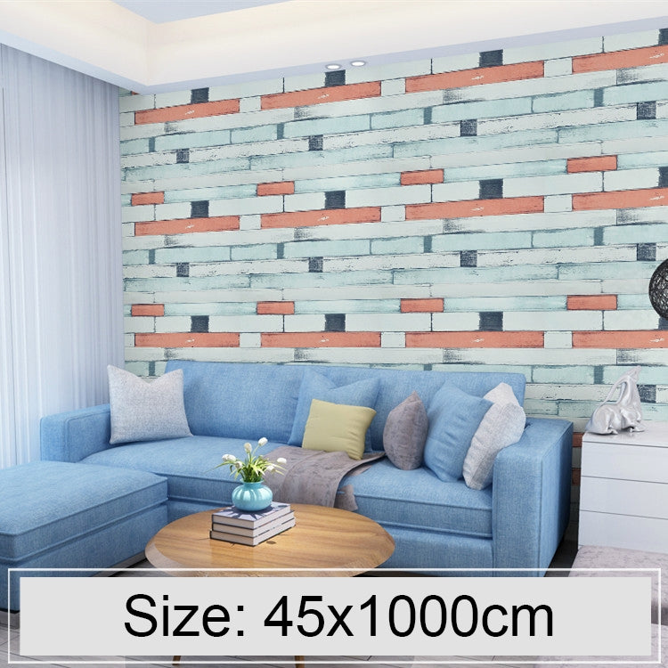 Pietra di legno Creativo 3D Pietra Decorazione di mattoni Carta da parati Adesivi Camera da letto Soggiorno Parete Carta da parati impermeabile Rotolo, Dimensioni: 45 x 1000 cm, Wood stone