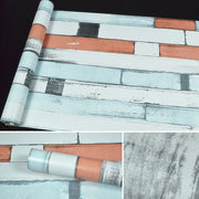 Pietra di legno Creativo 3D Pietra Decorazione di mattoni Carta da parati Adesivi Camera da letto Soggiorno Parete Carta da parati impermeabile Rotolo, Dimensioni: 45 x 1000 cm, Wood stone