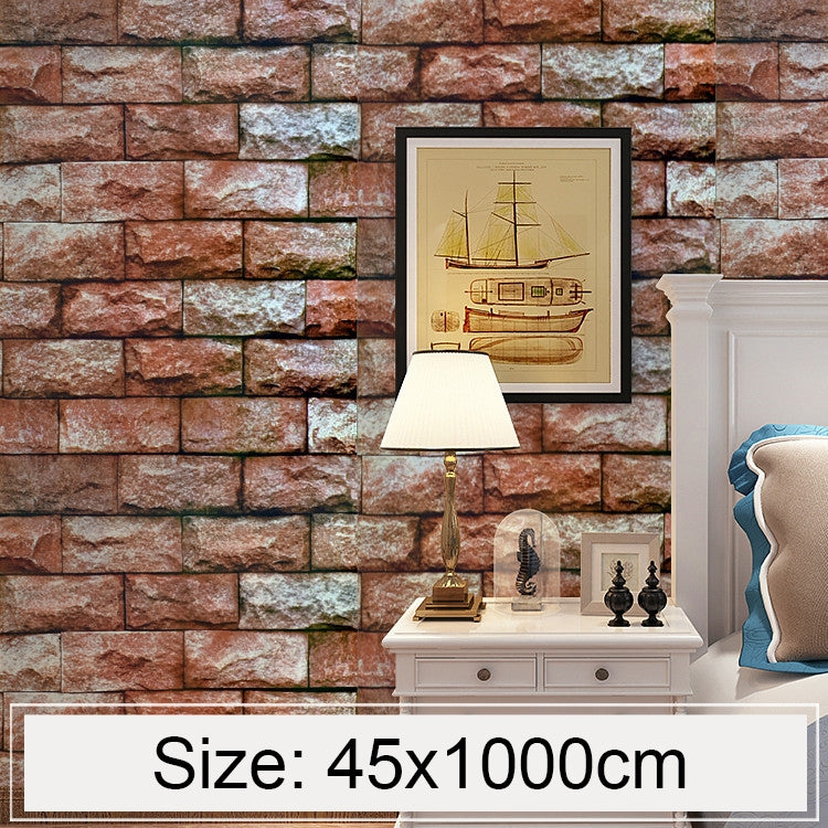 Qi Yunshi Creativo 3D Pietra Decorazione di mattoni Carta da parati Adesivi Camera da letto Soggiorno Parete Carta da parati impermeabile Rotolo, Dimensioni: 45 x 1000 cm, Qi Yunshi