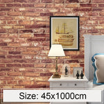Mattone europeo Creativo 3D Pietra Decorazione di mattoni Carta da parati Adesivi Camera da letto Soggiorno Parete Carta da parati impermeabile Rotolo, Dimensioni: 45 x 1000 cm, European brick