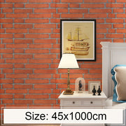 Piccolo mattone giallo creativo 3D pietra decorazione mattoni carta da parati adesivi camera da letto soggiorno parete carta da parati impermeabile rotolo, dimensioni: 45 x 1000 cm, 3D Stone Brick