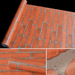 Carta da parati adesiva mattone giallo 3D 45x1000 cm