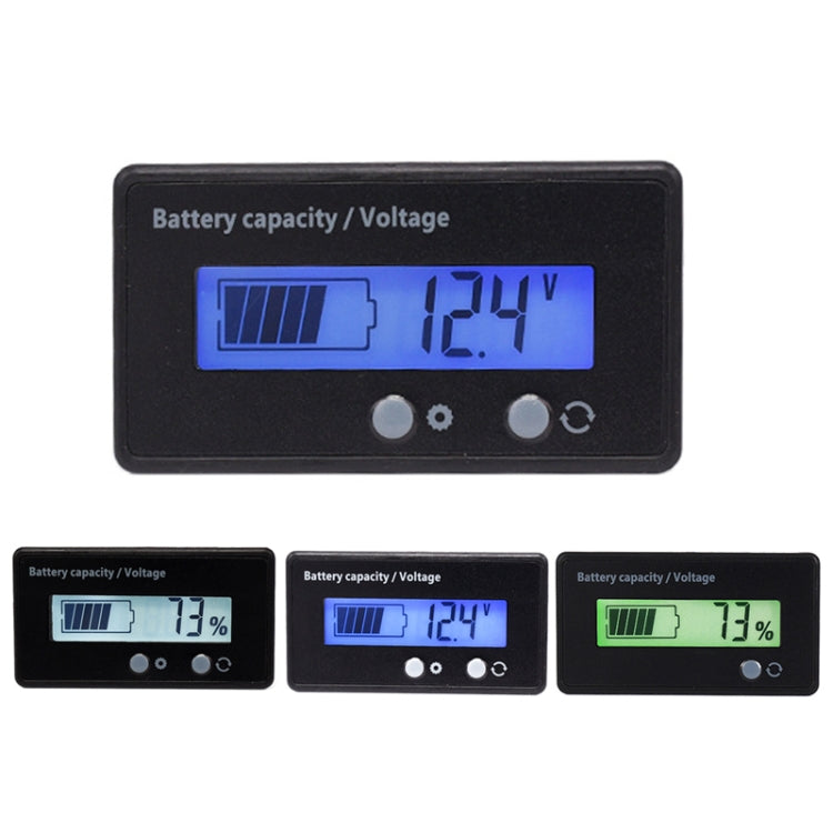 H6133 12V-84V Lead Acid Battery Voltage Tester Percent Voltmeter Lithium Battery Status Indicator, 12V-84V Blue Light, 12V-84V Green Light, 12V-84V White Light