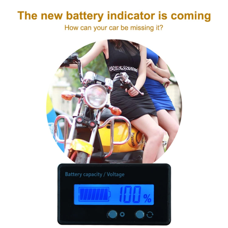 H6133 12V-84V Lead Acid Battery Voltage Tester Percent Voltmeter Lithium Battery Status Indicator, 12V-84V Blue Light, 12V-84V Green Light, 12V-84V White Light