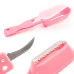 Raschietto per pesce da cucina, 2 pezzi, coltello per piallare a squame con coperchio, 20x5.2cm Pink, 20x5.2cm Green, 20x5.2cm Blue