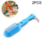 Raschietto per pesce da cucina, 2 pezzi, coltello per piallare a squame con coperchio, 20x5.2cm Pink, 20x5.2cm Green, 20x5.2cm Blue