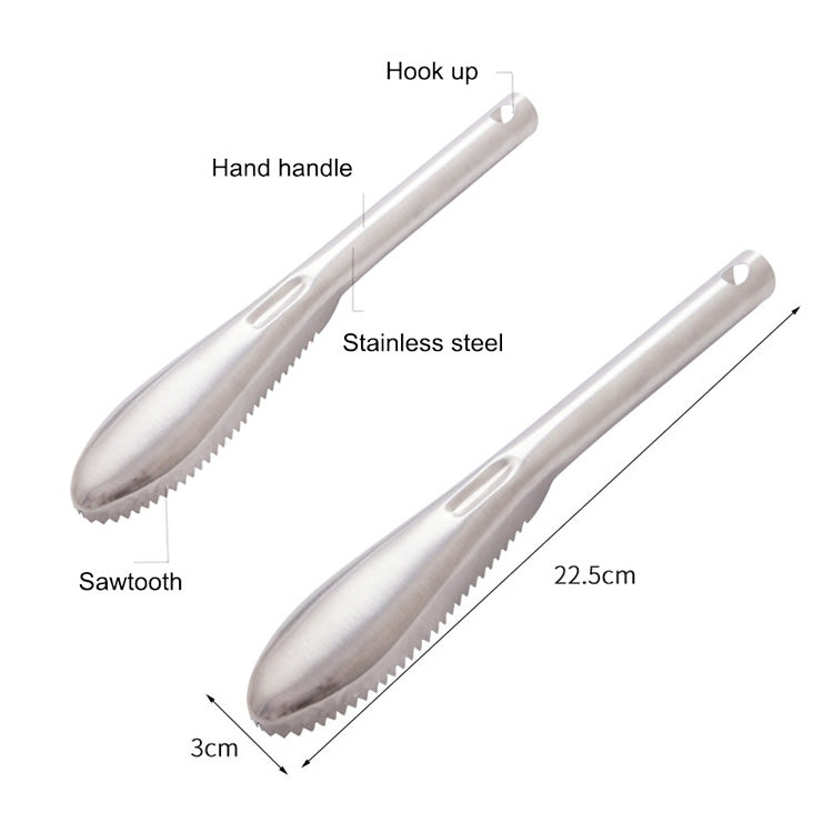 Coltello raschietto per squame di pesce in acciaio inox
