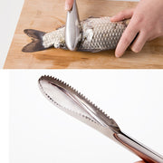 Coltello per piallare a squame di pesce, raschietto per pesce a dente di sega bidirezionale in acciaio inossidabile essenziale da cucina, 22.5x3cm