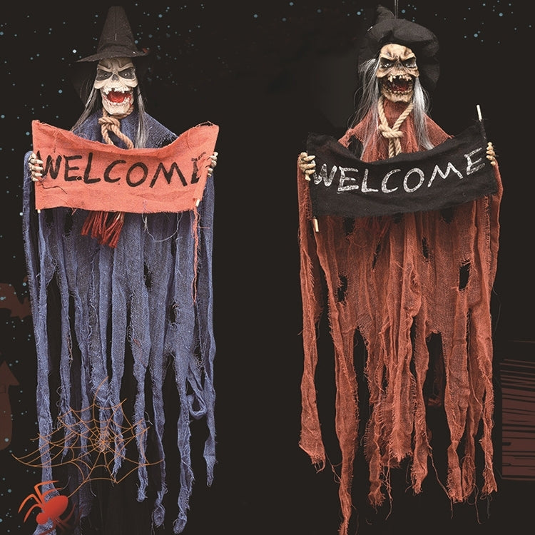 Halloween Hang Ghost Resina Elettrica Skull Bar Porta Benvenuto Fantasma Voce Scheletro Puntelli Decorazioni, Electric Skull(Dark Blue), Electric Skull(Orange)