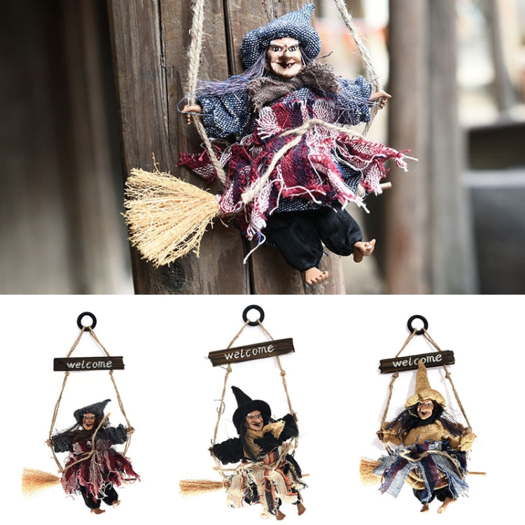 Halloween Retro Strega Ornamenti Scopa Fantasma Appendere Puntelli Decorazione della casa di Halloween Forniture per feste festive Ciondolo di Halloween