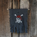 Decorazione di Halloween Jolly Roger Skull Banner Bandiera pirata Forniture per feste, dimensioni ridotte: 47 x 51 cm, Small Size: 47 x 51cm