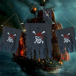 Decorazione di Halloween Jolly Roger Skull Banner Bandiera pirata Forniture per feste, dimensioni ridotte: 47 x 51 cm, Small Size: 47 x 51cm