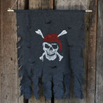Decorazione di Halloween Jolly Roger Skull Banner Bandiera pirata Forniture per feste, grandi dimensioni: 76 x 90 cm, Large Size: 76 x 90cm