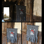 Decorazione di Halloween Jolly Roger Skull Banner Bandiera pirata Forniture per feste, grandi dimensioni: 76 x 90 cm, Large Size: 76 x 90cm