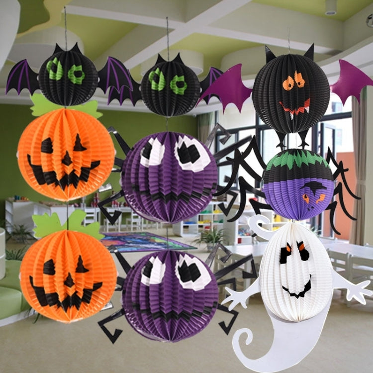 3 pezzi/set creativi divertenti fantasmi di Halloween pipistrelli ciondolo ragno decorazione di carta e oggetti di scena horror, Ghost + bat + spider