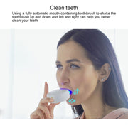 Strumento elettrico per pulizia denti in silicone bianco